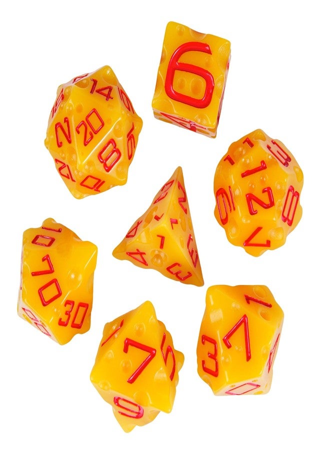 HDdais Cheese Dice Set, Yellow Resin Polyhedral DND Dice Set for D&D Role Playing Game and Other Tabletop Games - Image 1